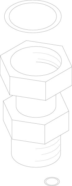 7100436 Distanzstück 3/4" mit Dichtung Buderus Ersatzteil
