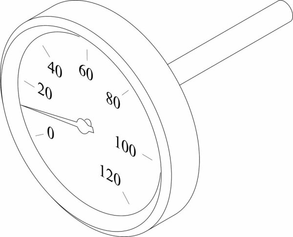 8738203232 Thermometer D63mm 0-120°C Buderus Ersatzteil