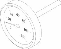 8738203232 Thermometer D63mm 0-120°C Buderus Ersatzteil
