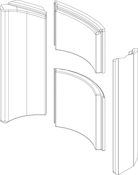 8738803802 Set Brennraumauskl. Columna mitte everp Buderus Ersatzteil