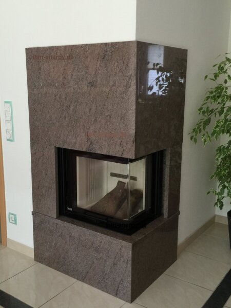 Kamineinsatz T6 mit eckiger Verglasung Seitenscheibe rechts 6 kW