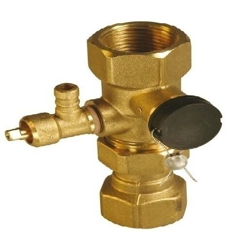 AFRISO Kappenventil 3/4 Zoll x 3/4 Zoll Typ 77924 mit Ablasshahn