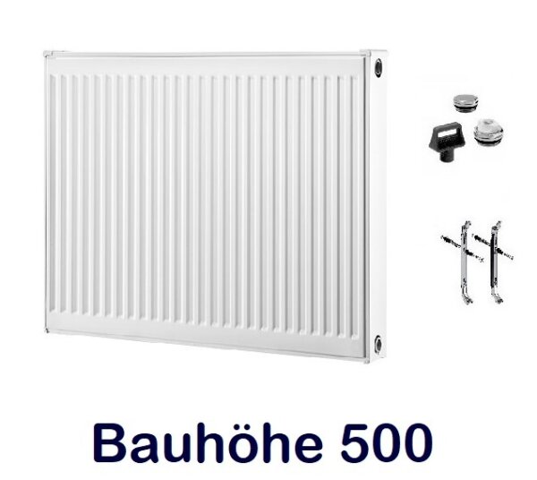 Buderus C-Profil Typ 11 Bauhöhe 500 Logatrend Flachheizkörper inkl. Halterungen Kompaktheizkörper