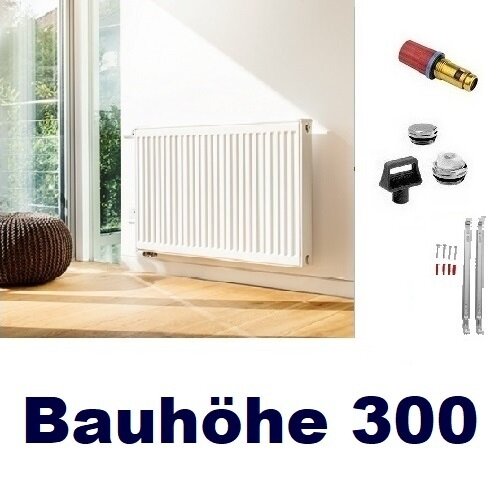 Buderus VC-Profil Typ 33 Bauhöhe 300 Logatrend Ventil Flachheizkörper inkl. Halterungen 1000
