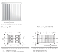 Buderus C-Profil Typ 33 Bauhöhe 600 mm Baulänge 1400 mm Logatrend Flachheizkörper inkl. Halterungen