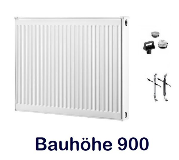 Buderus C-Profil Typ 33 Bauhöhe 900 mm Baulänge 2600 mm Logatrend Flachheizkörper inkl. Halterungen