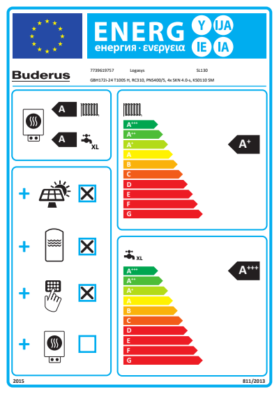 Buderus Logasys SL130 GBH172i-24 T100S H PNS400/5 4xSKN4 0-s RC310 Kompaktheizzentrale 7739619757