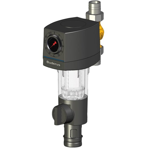 Buderus Logafix Feinfilter Wasserfilter mit Anschlussstück Rückspülfilter