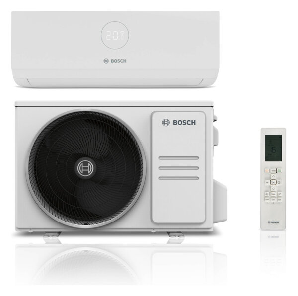 Single-Split-Klimagerät BOSCH CL3000i-Set 26 WE (R 32), Außen- und Inneneinheit, 2,6 kW
