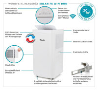 Klimagerät Wood‘s MILAN 9K Smart Home Duo (R 290), Wifi