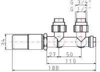 DITECH Ventil-Anschlussset m Therm.-Kopf Winkelform...